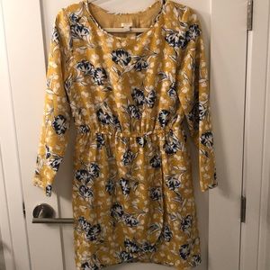 Floral faux wrap dress